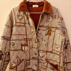 VTG Jones New York Sport Quilted Jacket Equestrian Western Riding Horse Size L